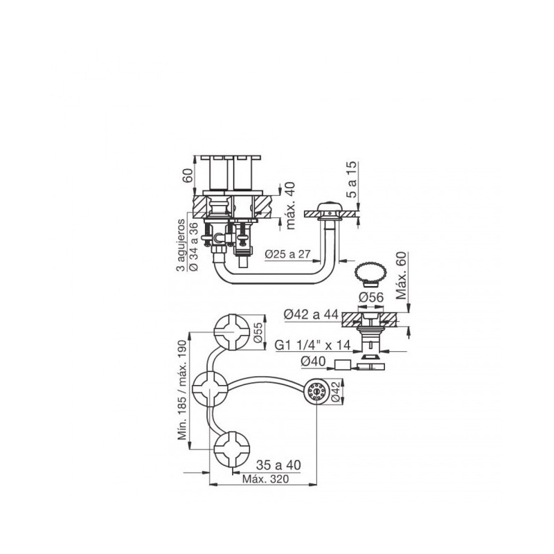 Baños Griferías FV grifería Alerce bidet cromo 295 D7