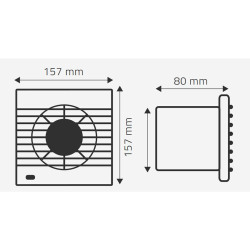 Extractor de baño 15x15cm Diámetro:100mm blanco - Clever