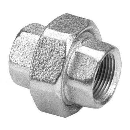 Unión doble conica hierro galvanizado 1 1/2"