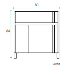 Vanitory Schneider Nature - 2 puertas, 1 cajón - Wengue 80cm - Sin mesada