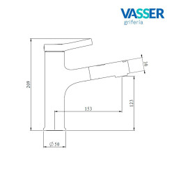 Grifería Vasser Eclat Lavatorio black