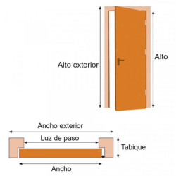 Puerta Placa pino marco chapa - 70x15 Valentinuz - (Derecha) Standard