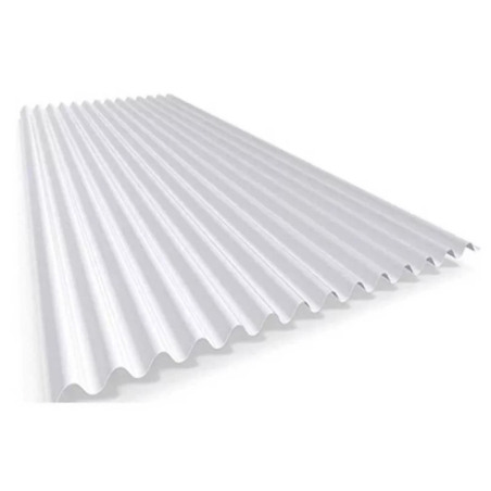 Chapa sinusoidal traslúcida polipropileno blanca 0.7mm x 10.00m