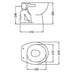 Combo Ferrum Andina - Inodoro corto + Asiento polipropileno + Depósito de colgar 6lts + Bidet 3 orificios