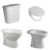 Combo Ferrum Andina - Inodoro corto + Asiento polipropileno + Depósito de colgar 6lts + Bidet 3 orificios