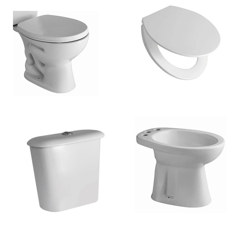 Combo Ferrum Andina - Inodoro largo + Asiento polipropileno + Depósito apoyo 4,5lts descarga dual + Bidet 3 orificios