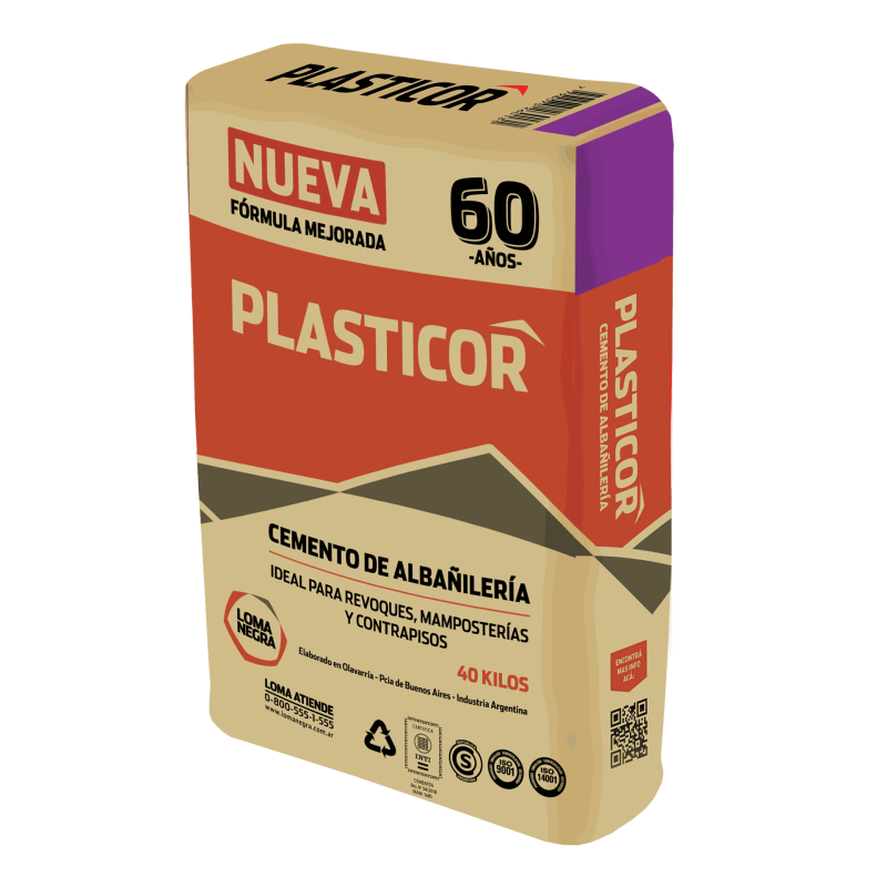 Cemento albañil Plasticor bolsa x 40kg