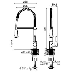 Grifería FV Talampaya - Juego monocomando para mesada de cocina 0412.01/T1