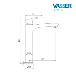 Grifería vasser kassia evolución - monocomando lavatorio alto - Black