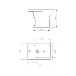 Ferrum Limay Bidet - 1 Agujero - Blanco BCM1