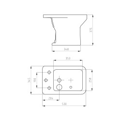 Ferrum Limay Bidet - 3 Agujeros - Blanco BCM3