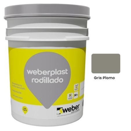 Weber Plast rodillado 30Kg gris plomo