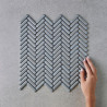 Fika herringbone light grey 30,6x29,9cm - X unidad