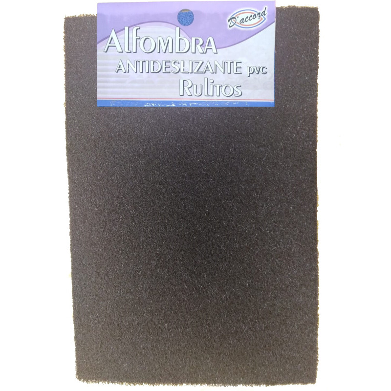 TAPETE FELPUDO RULITOS PVC NEGRO 40X50 -DACCORD