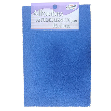 TAPETE FELPUDO RULITOS PVC AZUL 40X50 - DACCORD