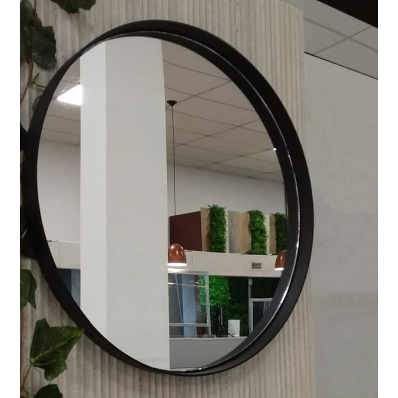 Espejo Redondo Marco de Hierro Negro 70cm de Diametro