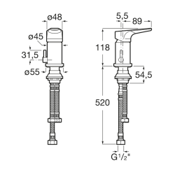 Roca - Grifería Atlas monocomando Bidet Cromo