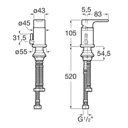 Roca - Grifería L20 monocomando bidet lluvia cromo